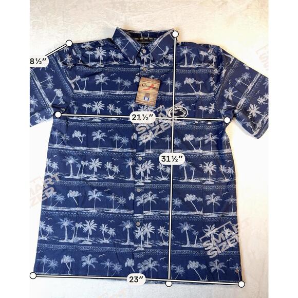 NEW Chiliwear Medium PENN State College BlueShort Sleeve Button Down NWT - Picture 6 of 6